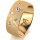 Ring 18 Karat Gelbgold 8.0 mm kreismatt 5 Brillanten G vs Gesamt 0,115ct