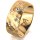 Ring 18 Karat Gelbgold 8.0 mm diamantmatt 5 Brillanten G vs Gesamt 0,115ct