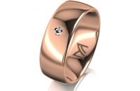 Ring 14 Karat Rotgold 7.0 mm poliert 1 Brillant G vs 0,025ct