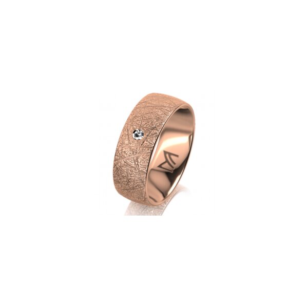 Ring 14 Karat Rotgold 7.0 mm kristallmatt 1 Brillant G vs 0,025ct