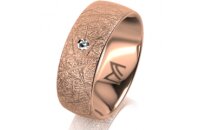 Ring 14 Karat Rotgold 7.0 mm kristallmatt 1 Brillant G vs...