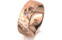 Ring 14 Karat Rotgold 7.0 mm diamantmatt 1 Brillant G vs...
