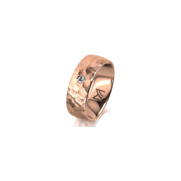 Ring 14 Karat Rotgold 7.0 mm diamantmatt 1 Brillant G vs 0,050ct