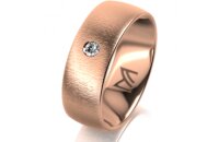 Ring 18 Karat Rotgold 7.0 mm sandmatt 1 Brillant G vs...