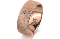 Ring 18 Karat Rotgold 7.0 mm kristallmatt 1 Brillant G vs...