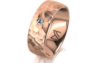 Ring 18 Karat Rotgold 7.0 mm diamantmatt 1 Brillant G vs...