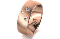 Ring 14 Karat Rotgold 7.0 mm sandmatt 3 Brillanten G vs...