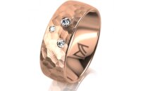 Ring 14 Karat Rotgold 7.0 mm diamantmatt 3 Brillanten G...