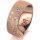 Ring 18 Karat Rotgold 7.0 mm kristallmatt 3 Brillanten G vs Gesamt 0,070ct