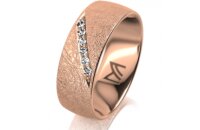 Ring 14 Karat Rotgold 7.0 mm kreismatt 6 Brillanten G vs...