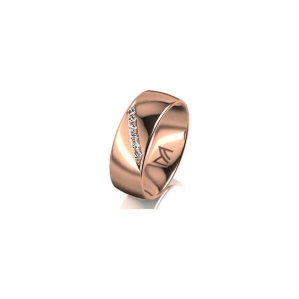 Ring 18 Karat Rotgold 7.0 mm poliert 6 Brillanten G vs Gesamt 0,080ct