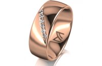 Ring 18 Karat Rotgold 7.0 mm poliert 6 Brillanten G vs...