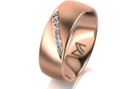 Ring 18 Karat Rotgold 7.0 mm l&auml;ngsmatt 6 Brillanten...