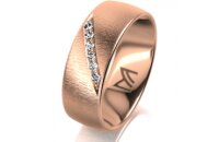 Ring 18 Karat Rotgold 7.0 mm sandmatt 6 Brillanten G vs...