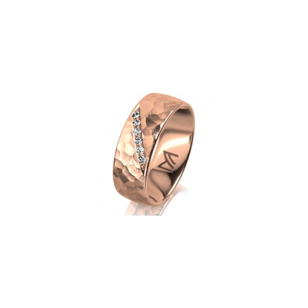 Ring 18 Karat Rotgold 7.0 mm diamantmatt 6 Brillanten G vs Gesamt 0,080ct