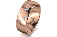 Ring 14 Karat Rotgold 7.0 mm poliert 5 Brillanten G vs...