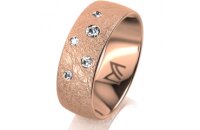 Ring 14 Karat Rotgold 7.0 mm kreismatt 5 Brillanten G vs...