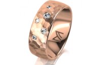 Ring 14 Karat Rotgold 7.0 mm diamantmatt 5 Brillanten G...