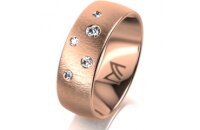 Ring 18 Karat Rotgold 7.0 mm sandmatt 5 Brillanten G vs...