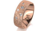 Ring 18 Karat Rotgold 7.0 mm kristallmatt 5 Brillanten G...