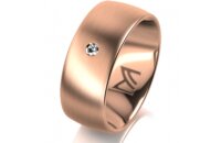 Ring 14 Karat Rotgold 8.0 mm l&auml;ngsmatt 1 Brillant G...