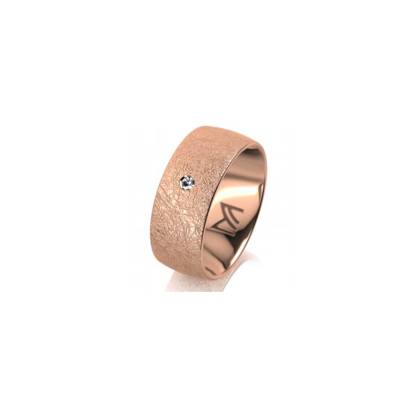 Ring 18 Karat Rotgold 8.0 mm kreismatt 1 Brillant G vs 0,025ct