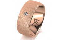 Ring 18 Karat Rotgold 8.0 mm kreismatt 1 Brillant G vs...