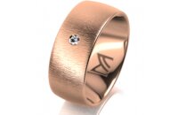 Ring 18 Karat Rotgold 8.0 mm sandmatt 1 Brillant G vs...