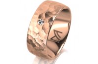 Ring 18 Karat Rotgold 8.0 mm diamantmatt 1 Brillant G vs...