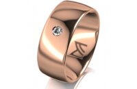 Ring 14 Karat Rotgold 8.0 mm poliert 1 Brillant G vs 0,050ct