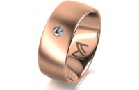 Ring 14 Karat Rotgold 8.0 mm l&auml;ngsmatt 1 Brillant G...