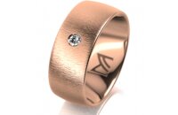 Ring 14 Karat Rotgold 8.0 mm sandmatt 1 Brillant G vs...