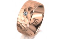 Ring 14 Karat Rotgold 8.0 mm diamantmatt 1 Brillant G vs...
