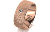 Ring 18 Karat Rotgold 8.0 mm kristallmatt 1 Brillant G vs...