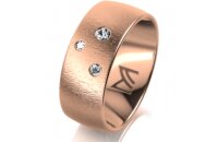 Ring 14 Karat Rotgold 8.0 mm sandmatt 3 Brillanten G vs...