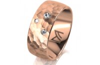 Ring 14 Karat Rotgold 8.0 mm diamantmatt 3 Brillanten G...