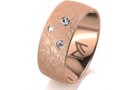 Ring 18 Karat Rotgold 8.0 mm kreismatt 3 Brillanten G vs...