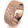 Ring 18 Karat Rotgold 8.0 mm kristallmatt 3 Brillanten G vs Gesamt 0,080ct