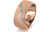 Ring 14 Karat Rotgold 8.0 mm kreismatt 7 Brillanten G vs...