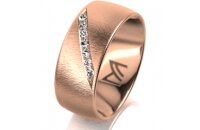Ring 14 Karat Rotgold 8.0 mm sandmatt 7 Brillanten G vs...