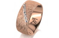 Ring 14 Karat Rotgold 8.0 mm kristallmatt 7 Brillanten G...