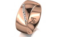 Ring 18 Karat Rotgold 8.0 mm poliert 7 Brillanten G vs...
