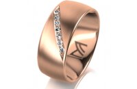 Ring 18 Karat Rotgold 8.0 mm l&auml;ngsmatt 7 Brillanten...