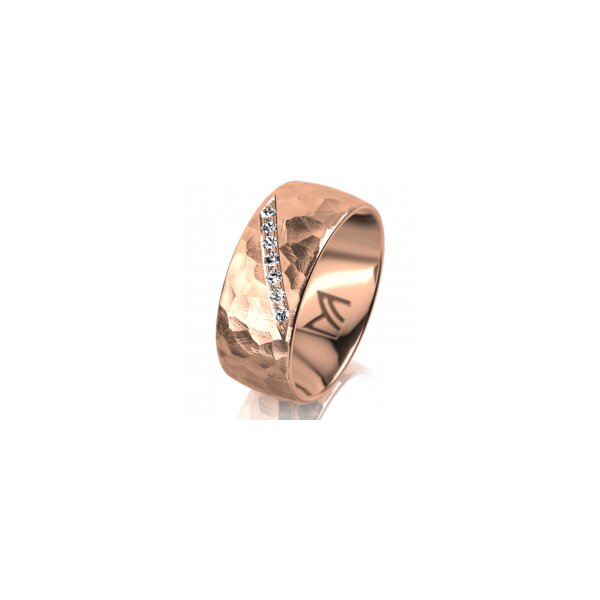 Ring 18 Karat Rotgold 8.0 mm diamantmatt 7 Brillanten G vs Gesamt 0,095ct