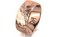 Ring 18 Karat Rotgold 8.0 mm diamantmatt 7 Brillanten G...