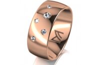 Ring 18 Karat Rotgold 8.0 mm poliert 5 Brillanten G vs...