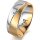 Ring 14 Karat Gelb-/Weissgold 7.0 mm sandmatt 1 Brillant G vs 0,025ct