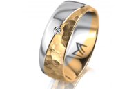 Ring 14 Karat Gelb-/Weissgold 7.0 mm diamantmatt 1...