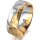 Ring 14 Karat Gelb-/Weissgold 7.0 mm diamantmatt 1 Brillant G vs 0,025ct