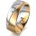 Ring 18 Karat Gelb-/Weissgold 7.0 mm längsmatt 1 Brillant G vs 0,025ct